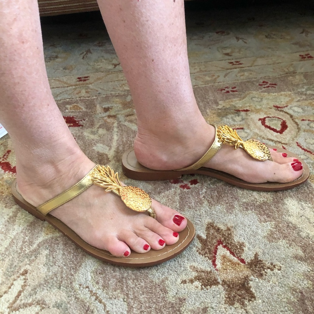 Lily Pulitzer x Target Gold Pineapple Sandals!
